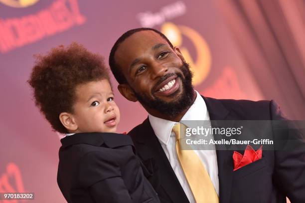 Dancer Stephen "tWitch" Boss and son Maddox Laurel Boss attend the World Premiere of Disney and Pixar's 'Incredibles 2' on June 5, 2018 in Los...