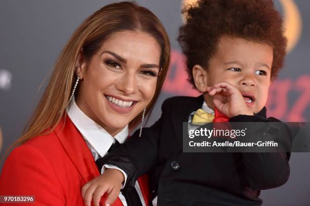 Dancer Allison Holker and son Maddox Laurel Boss attend the World Premiere of Disney and Pixar's 'Incredibles 2' on June 5, 2018 in Los Angeles,...