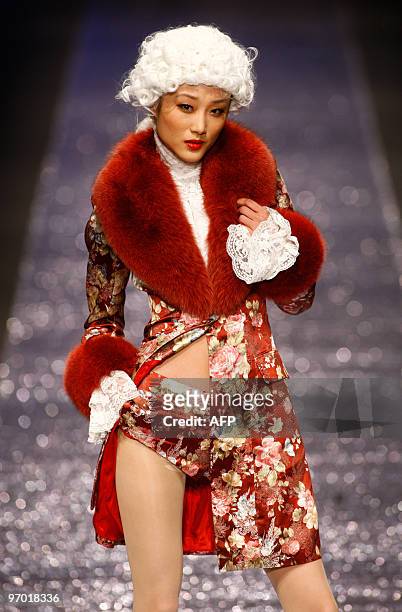 Model parades the latest Judy-Galaxy Fashion Collection at the China Fashion Week 2009 in Beijing on March 25, 2009. The bi-annual fashion...