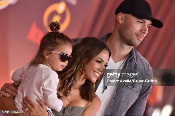 Actress Jana Kramer, Mike Caussin and daughter Jolie Rae Caussin attend the World Premiere of Disney and Pixar's 'Incredibles 2' on June 5, 2018 in...