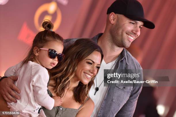 Actress Jana Kramer, Mike Caussin and daughter Jolie Rae Caussin attend the World Premiere of Disney and Pixar's 'Incredibles 2' on June 5, 2018 in...