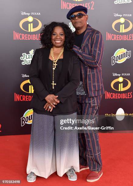 Actor Samuel L. Jackson and wife LaTanya Richardson attend the World Premiere of Disney and Pixar's 'Incredibles 2' on June 5, 2018 in Los Angeles,...