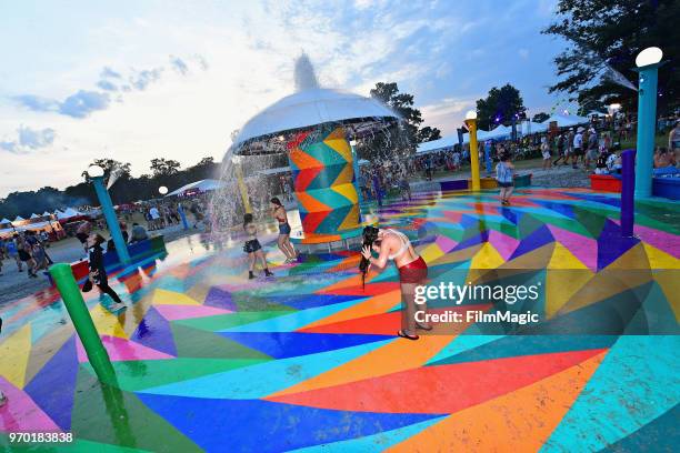 Festivalgoers are seen during day 2 of the 2018 Bonnaroo Arts And Music Festival on June 8, 2018 in Manchester, Tennessee.