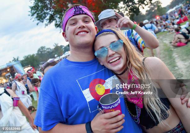 Festivalgoers are seen during day 2 of the 2018 Bonnaroo Arts And Music Festival on June 8, 2018 in Manchester, Tennessee.