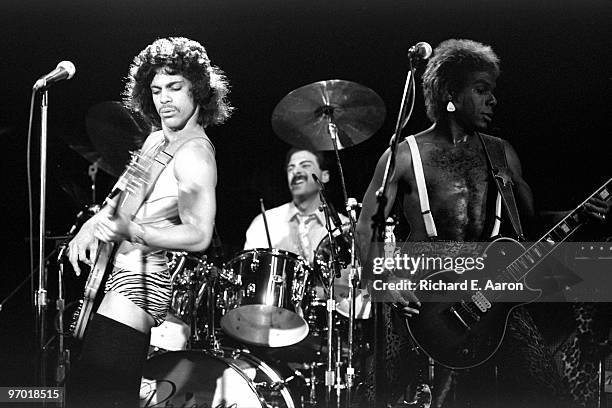 Prince performs live on stage at Ritz Carlton in New York on March 21 1981 as part of his Duirty Mind tour