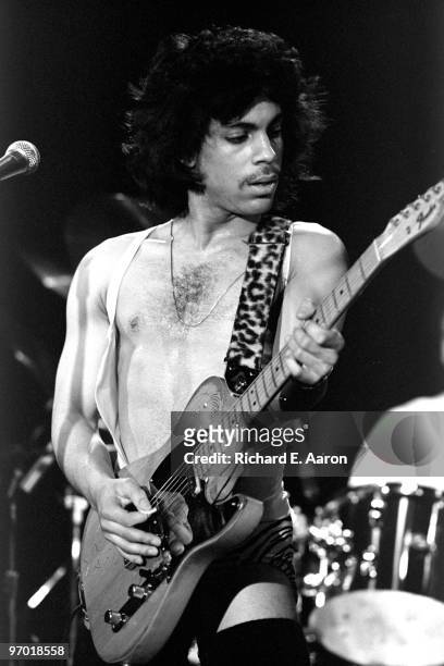 Prince performs live on stage at Ritz Carlton in New York on March 21 1981 as part of his Duirty Mind tour