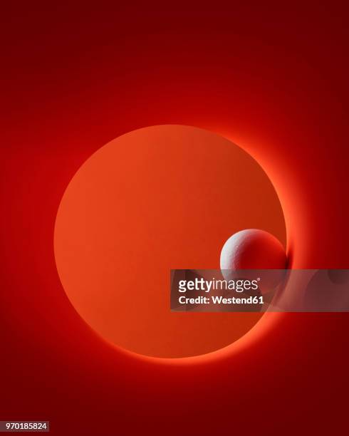 white sphere rolling in red circle - simplicity concept stock illustrations