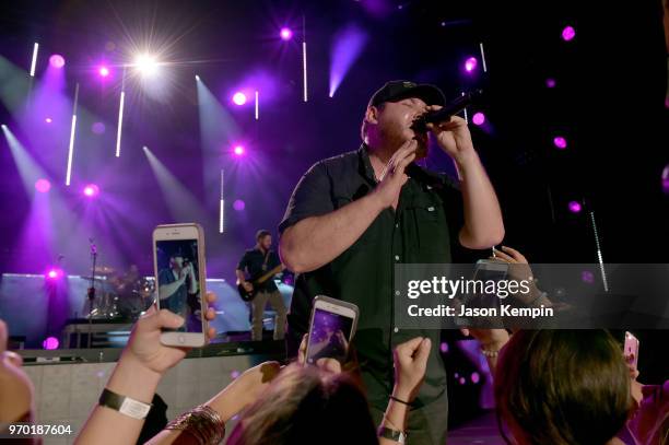 Luke Combs performs onstage during the 2018 CMA Music festival at Nissan Stadium on June 8, 2018 in Nashville, Tennessee.