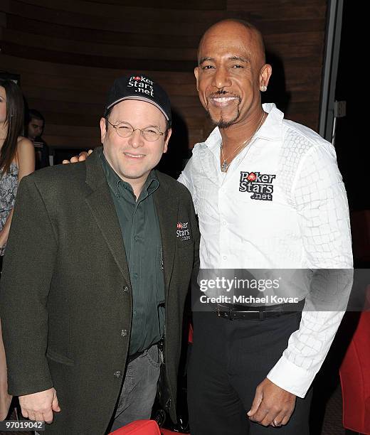 Actor Jason Alexander and TV personality Montel Williams attend Pokerstars.net's Celebrity Charity Poker Tournament at Venetian Hotel and Casino...