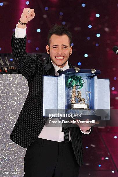 Tony Maiello attends the 60th Sanremo Song Festival at the Ariston Theatre On February 19, 2010 in San Remo, Italy.