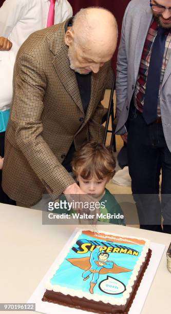 Charles Strouse with grandson celebrating his 90th Birthday during the Children's Theatre of Cincinnati presentation for composer Charles Strouse of...