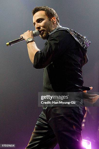 Howie Dorough of the Backstreet Boys onstage at AX-hall on February 24, 2010 in Seoul, South Korea.