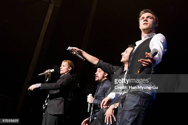 Nick Carter of the Backstreet Boys onstage at AX-hall on February 24, 2010 in Seoul, South Korea.