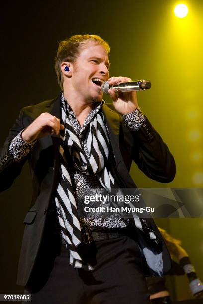 Brian Littrell of the Backstreet Boys onstage at AX-hall on February 24, 2010 in Seoul, South Korea.