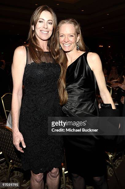 Director Kathryn Bigelow and actress Suzy Amis attend the 2010 Writers Guild Awards held at the Hyatt Regency Century Plaza on February 20, 2010 in...