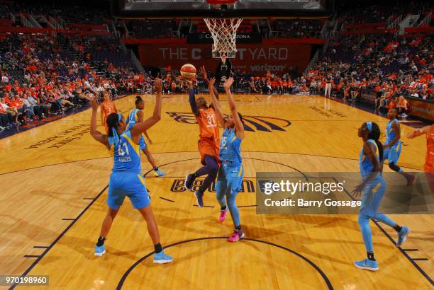 Sancho Lyttle of the Phoenix Mercury shoots the ball against the Chicago Sky on June 8, 2018 at Talking Stick Resort Arena in Phoenix, Arizona. NOTE...