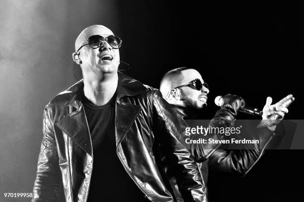 Wisin and Yandel perform live on stage at Madison Square Garden during Wisin y Yandel in Concert on June 8, 2018 in New York City.