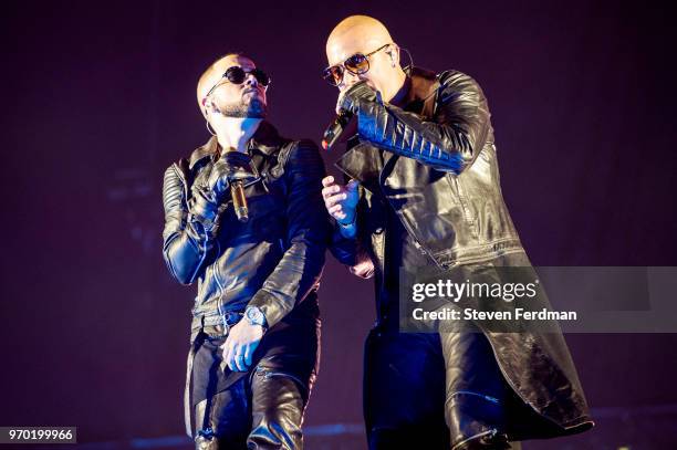 Wisin and Yandel perform live on stage at Madison Square Garden during Wisin y Yandel in Concert on June 8, 2018 in New York City.