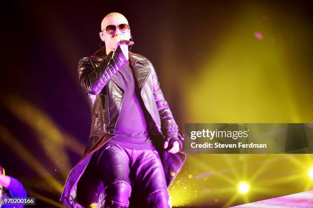 Wisin performs live on stage at Madison Square Garden during Wisin y Yandel in Concert on June 8, 2018 in New York City.