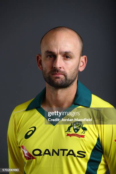 Nathan Lyon of Australia poses for a portrait at Lord's Cricket Ground on June 8, 2018 in London, England.