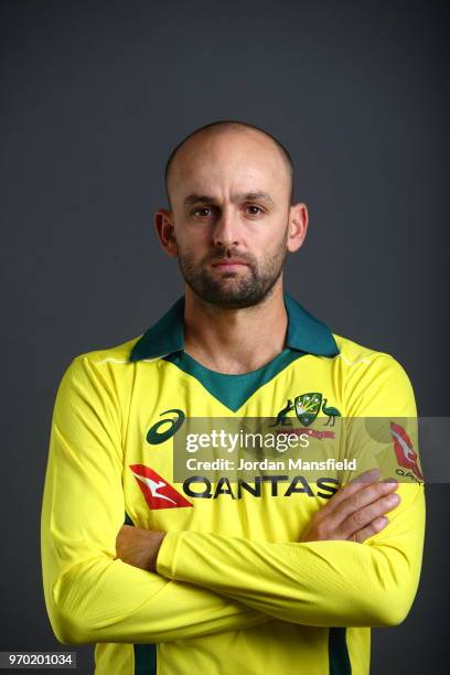 Nathan Lyon of Australia poses for a portrait at Lord's Cricket Ground on June 8, 2018 in London, England.