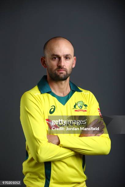 Nathan Lyon of Australia poses for a portrait at Lord's Cricket Ground on June 8, 2018 in London, England.