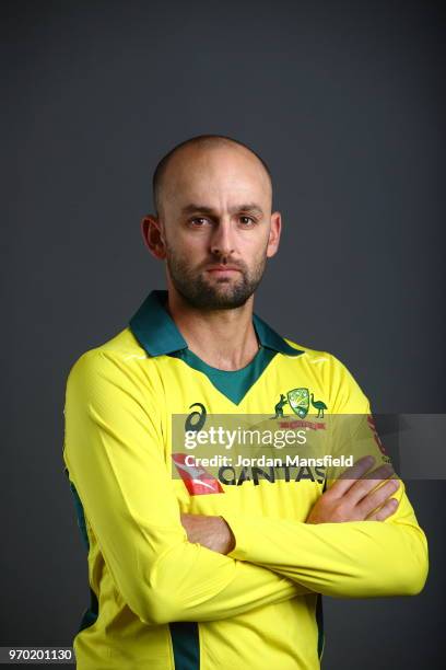 Nathan Lyon of Australia poses for a portrait at Lord's Cricket Ground on June 8, 2018 in London, England.