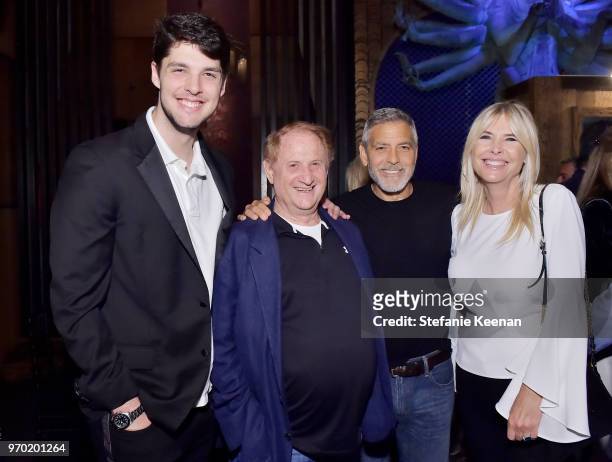 Nicholas Medavoy, Mike Medavoy, George Clooney and Irena Medavoy at the Casamigos House of Friends Dinner on June 8, 2018 in Hollywood, California.