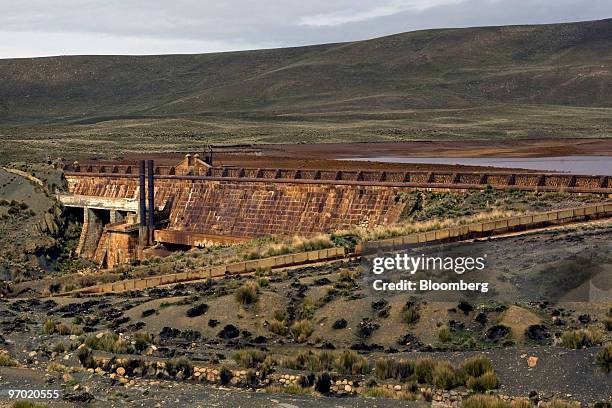 Water levels remain low at the Milluni Zongo dam, which is fed by runoff from the Huayna Potosi glacier and powers Cia Boliviana de Energia Eleca SA...