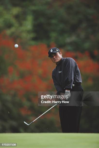 Shigeki Maruyama of the Japan during the Nissan Los Angeles Open golf tournament on 23 February 2001 at the Riviera Country Club Golf Course in...