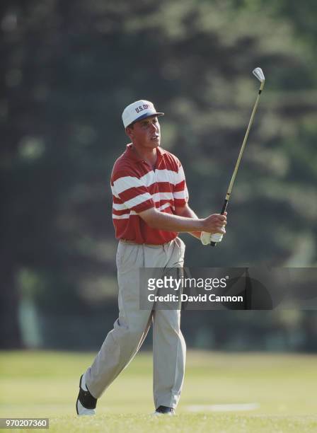 Amateur golfer Justin Leonard of the United States plays a shot on the fairway during the 93rd U.S. Open golf tournament on 18 June 1993 at the...