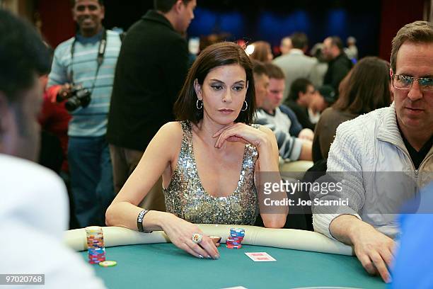 Teri Hatcher attends at the 8th Annual WPT Celebrity Invitational Poker Tournament at Commerce Casino on February 20, 2010 in City of Commerce,...