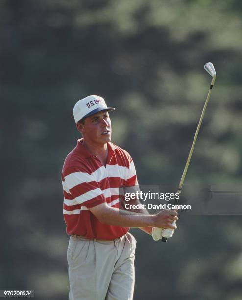 Amateur golfer Justin Leonard of the United States plays a shot on the fairway during the 93rd U.S. Open golf tournament on 18 June 1993 at the...