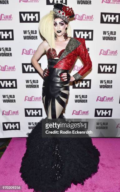 Dusty Ray Bottoms attends VH1's "RuPaul's Drag Race" Season 10 Finale at The Theatre at Ace Hotel on June 8, 2018 in Los Angeles, California.