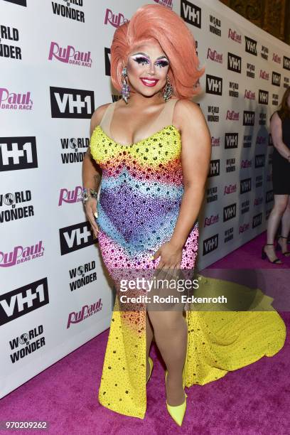 Kalorie Karbdashian Williams attends VH1's "RuPaul's Drag Race" Season 10 Finale at The Theatre at Ace Hotel on June 8, 2018 in Los Angeles,...