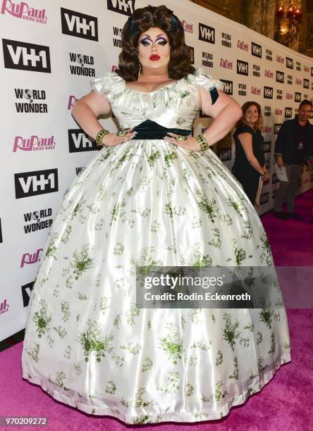 Eureka O'Hara attends VH1's "RuPaul's Drag Race" Season 10 Finale at The Theatre at Ace Hotel on June 8, 2018 in Los Angeles, California.