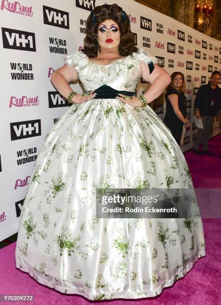 Eureka O'Hara attends VH1's "RuPaul's Drag Race" Season 10 Finale at The Theatre at Ace Hotel on June 8, 2018 in Los Angeles, California.