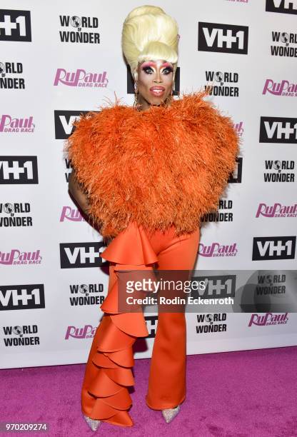 Monique Heart attends VH1's "RuPaul's Drag Race" Season 10 Finale at The Theatre at Ace Hotel on June 8, 2018 in Los Angeles, California.
