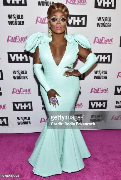 Mayhem Miller attends VH1's "RuPaul's Drag Race" Season 10 Finale at The Theatre at Ace Hotel on June 8, 2018 in Los Angeles, California.