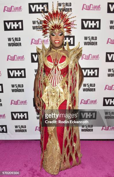 Asia O'Hara attends VH1's "RuPaul's Drag Race" Season 10 Finale at The Theatre at Ace Hotel on June 8, 2018 in Los Angeles, California.