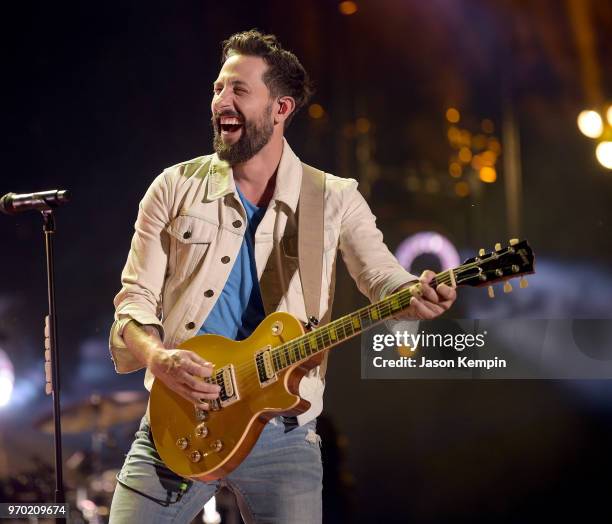 Matthew Ramsey of musical group Old Dominion performs onstage during the 2018 CMA Music festival at Nissan Stadium on June 8, 2018 in Nashville,...