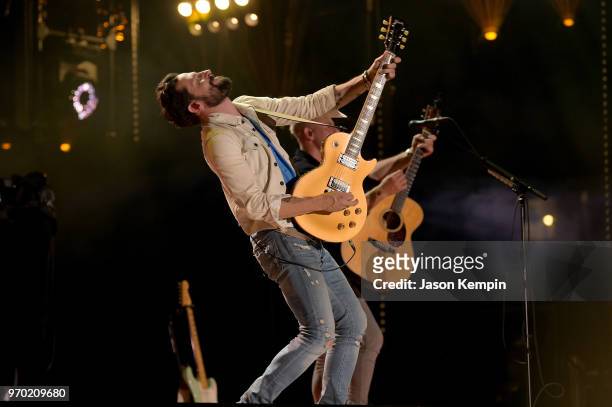 Matthew Ramsey of musical group Old Dominion performs onstage during the 2018 CMA Music festival at Nissan Stadium on June 8, 2018 in Nashville,...