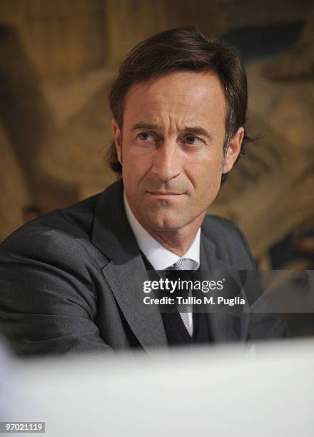 Benoit de Crane d�Heysselaer, General Manager of Louis Vuitton Italia attends "House of Shades" exhibition press conference during Milan Fashion Week...