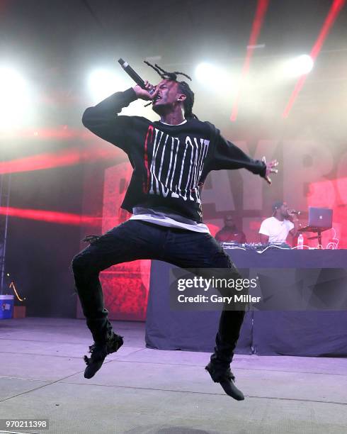 Playboy Cardi performs in concert during day 2 of the Bonnaroo Music And Arts Festival on June 8, 2018 in Manchester, Tennessee.