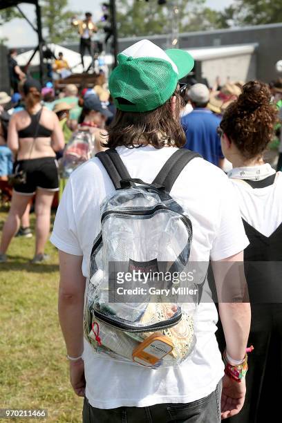 Clear backpacks are the requirement to help with safety and security during the Bonnaroo Music And Arts Festival on June 8, 2018 in Manchester,...