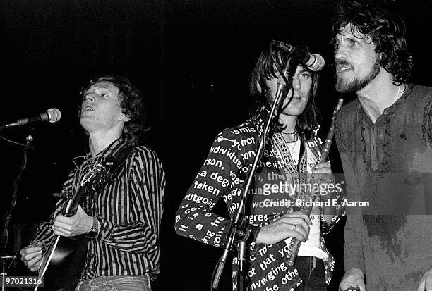 Steve Winwood, Chris Wood and Jim Capaldi from Traffic perform live on stage in New York in 1974