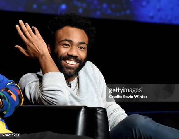 Creator/executive producer/writer/director/actor Donald Glover speaks onstage at FX's "Atlanta Robbin' Season" FYC Event at the Saban Media Center on...
