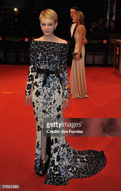 Carey Mulligan attends the Orange British Academy Film Awards 2010 at the Royal Opera House on February 21, 2010 in London, England.