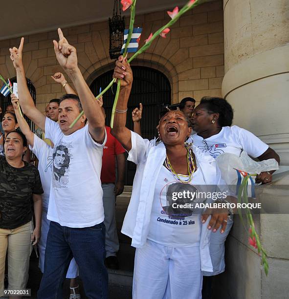 Picture taken on December 10 showing Reina Luisa Tamayo, mother of leading Cuban political prisoner Orlando Zapata Tamayo , as she takes part in a...