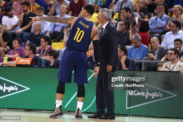 Svetislav Pesic and Edwin Jackson during the match between FC Barcelona and Baskonia corresponding to the semifinals of the Liga Endesa, on 08th June...